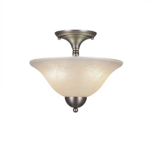 Toltec Lighting Any 2 - Light Flush Mount in  Brushed Nickel with 12" Amber Marble Shade - 1 of 1