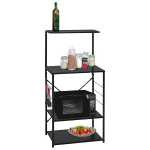 VidaXL Microwave Cabinet Black 23.6 in.x15.6 in.x48.4 in. Engineered Wood - 1 of 4