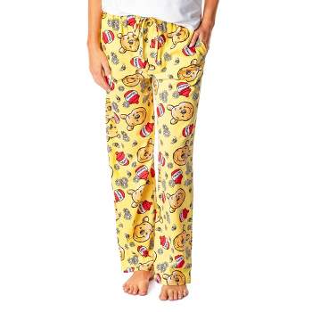 Disney Women's Winnie The Pooh Sketch Toss Print Loungewear Pajama Pants  (MD) Blue