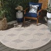 Milos MLO114 Power Loomed Indoor/Outdoor Area Rug - Ivory - 6'7" Round- Safavieh - image 2 of 4