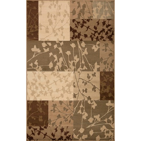 Minimalist Modern Floral Block Power-loomed Living Room Bedroom Entryway  Indoor Area Rug Or Runner By Blue Nile Mills : Target