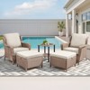 Buenhomino Wicker Patio Conversation Set Outdoor Seating Group Furniture Set with Cushions - 2 of 4