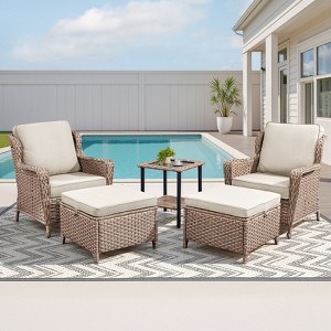 Buenhomino Wicker Patio Conversation Set – Outdoor Seating Group with Cushions - 1 of 4