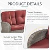 Buenhomino Patio Loveseat Glider Wicker Loveseat Rattan Glider Sofa with Curved Armrest Thicking Back & Seat Cushions for Garden Balcony Backyard - 4 of 4