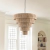 Maxax 31.7" 5-Tier Rattan Paper Chandelier, Dimmable Farmhouse Boho Ceiling Lighting for Living Room Dining Room Bedroom - 4 of 4