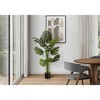 Gulches 55in Artificial Monstera Tree in Pot 13 RealTouch Green Leaves 55in Tall Indoor Floor Faux Plant - 2 of 4