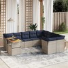 vidaXL Patio Sofa Set with Cushions 10 Piece, Outdoor Sectional Sofa Couch, Patio Conversation Set for Garden Backyard, Gray Poly Rattan - 2 of 4