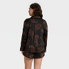 Women's Satin Notch Collar Long Sleeve Shirt and Shorts Pajama Set - Auden™ - 2 of 4