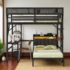 Mshliw Full over Twin Metal Bunk Bed with Desk, Bookshelves, Guardrails and Ladder, Detachable Loft Bed with Storage Shelves - 4 of 4