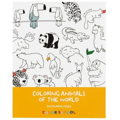 Color the WIld - animal coloring book- School Datebooks