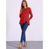 Allegra K Women's 3/4 Sleeve Round Neck Button Decor Casual Stretchy Tunic Tops - 3 of 4