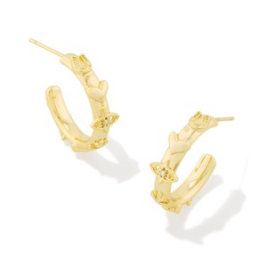 Kendra Scott Lucky Charm Hoop Earrings - Gold/White Cz One Size