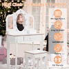 Coucheta Kids Vanity Set with Lights - Princess Makeup Table with Tri-Fold Mirror, Drawer & Stool for Ages 3-9 (Pink/White) - 4 of 4