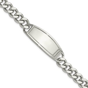 Black Bow Jewelry Men's Stainless Steel Curb Link Grooved I.D. Bracelet, 8.5 Inch - 1 of 4