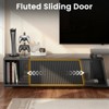 Belord Extendable TV Stand with Sliding Doors, Minimalist Rectangular Entertainment Cabinet - 3 of 4