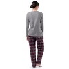 Fruit of the Loom Women's Long Sleeve V-Neck Waffle Top and Flannel Bottom Pajama Set - 3 of 4