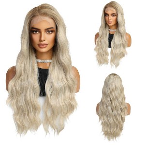 Jessie's Wig 24 Inch Wavy Wig Synthetic Hair 13x6 Lace Wigs Blonde With Dark Roots 1 Pc/Pack - 1 of 4
