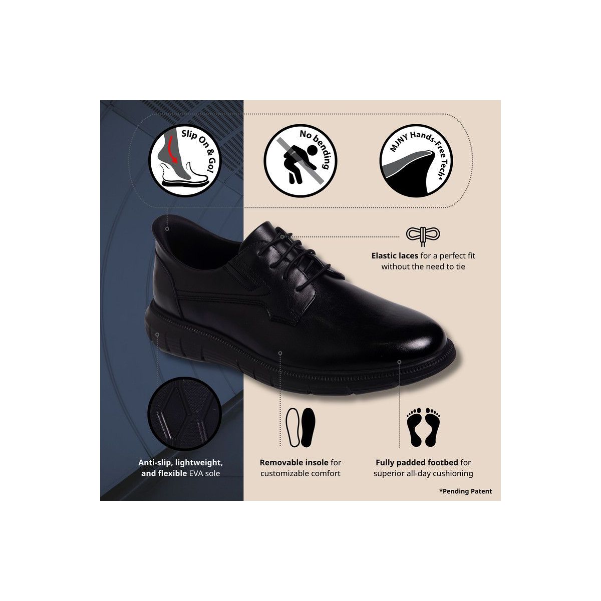 Marc Joseph New York | Mens Hands Free Slip On Technology Lightweight Cloud Street Oxford - thumbnail 8