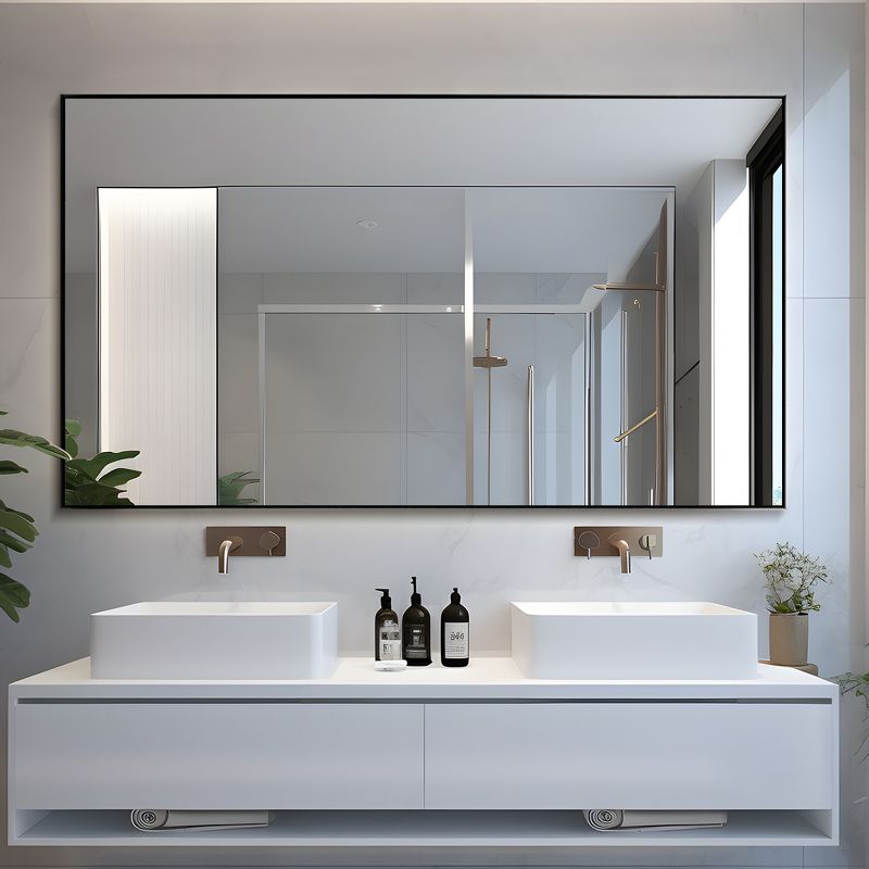 Neutypechic Metal Frame Rectangle Bathroom Vanity Mirror Large Bathroom Mirror, 2 of 7