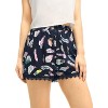 Allegra K Women's Summer Floral Printed Lace Trim Elastic Waist Beach Shorts - 2 of 4