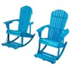 Jiallo Zero Gravity Collection Sky Blue Adirondack Rocking Chair with Built-in Footrest - 3 of 4