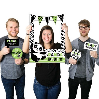 Big Dot of Happiness Party Like a Panda Bear - Baby Shower or Birthday Party Selfie Photo Booth Picture Frame & Props - Printed on Sturdy Material