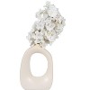 Sagebrook Home Porcelain Cut-Out Vase Contemporary Cotton White Curvy Abstract Stoneware Vase - 4 of 4