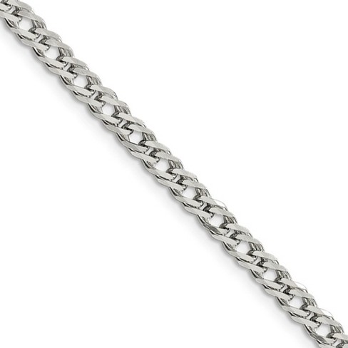 Black Bow Jewelry 4.25mm Sterling Silver Diamond Cut Rambo Flat Curb Chain Bracelet - image 1 of 4