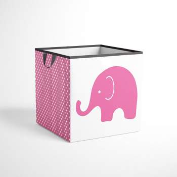 Bacati - Elephants Pink/Gray Storage Box Small