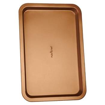 NutriChef 13-inch Golden Wide Baking Pan, Non-Stick Coated Layer Surface