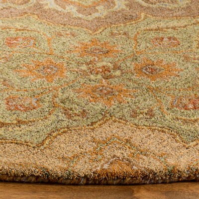 Multi-Color Round Hand-Tufted Wool Area Rug, 6' x 6'