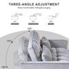 Modern Polyester Loveseat Futon Sofa Couch Polyesterllout Bed, Small Love Seat Lounge Sofa w/Reclining Backrest, Toss Pillows, Pockets - 2 of 4