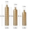 AENKYO Set of 3 Metal Tall Floor Vases, Gold Geometric Cylinder Vases with Vine Patterns -  for Living Room & Home Decor - 25"/29"/34" Height - 3 of 4