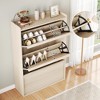 Shoe Cabinet with 2/3/4/6 Flip Drawers, Wooden Shoe Organizer with Adjustable Shelf - 3 of 4
