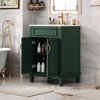 24"W Bathroom Vanity with Ceramic Sink, Freestanding Bathroom Sink Cabinet with Adjustable Shelf & Soft-Closing Doors - ModernLuxe - 2 of 4