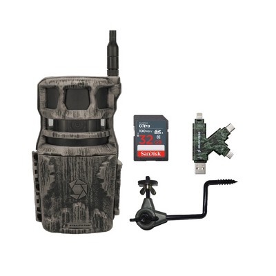 Stealth Cam Revolver 40MP Pro 360 Degree Cellular Trail Camera with Mount Stick 32GB Memory Cards and Card Reader