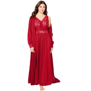 Amoureuse Plus Size Peignoir 2-Piece Tricot Lounger - 1 of 4