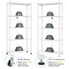 LunaLulinlk 5-Tier Storage Shelving Unit, Metal Shelf, Foldable Storage Shelf with Wheels, Kitchen Shelf with 4 Hooks, No Assemble Require, White - 4 of 4