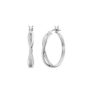 Gilded 1/4 Carat Total Weight Lab-Grown Diamond Fashion Hoop Earrings for Women in 925 Sterling Silver and 14KT Gold Plated Sterling Silver - 1 of 4