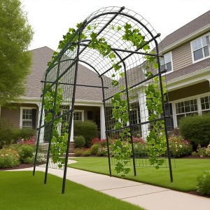 7.5FT Extra Tall Garden Arch Trellis, Steel Arbor for Climbing Plants, Vegetables, Flowers, Outdoor Pergola or Event Decoration - 1 of 4