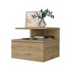 Grungis Modern Floating Wood Nightstands with 1 Drawer,Wall Mounted Nightstands with 2-Tier Shelf for Living Room,Bedroom - 4 of 4