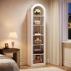 Lantine 74.8" Tall Arched Bookshelf, 6-Tier Narrow Open Bookcase, Floor Standing Corner Display Shelves for Small Space, Living Room - 4 of 4