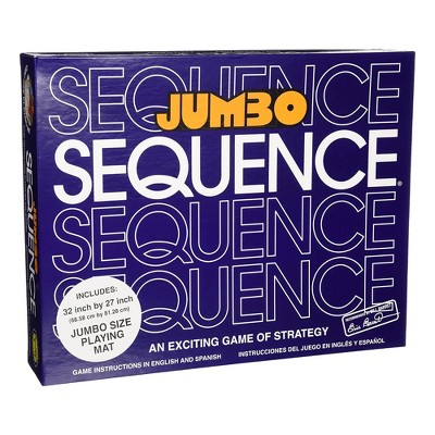 JAX Giant Sequence Jumbo Tube Edition with Deluxe Playing Mat, Cards, and Chips with Tubular Box for 2 to 12 Players Ages 7 And Up