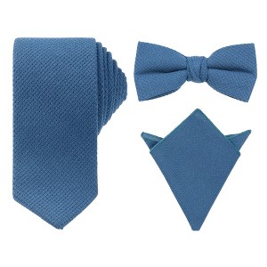 INSPIRE CHIC Men's Solid Color Pre-Tied Thick Tie Set - 1 of 4