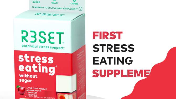 R3SET Stress Eating and Botanical Appetite Suppressant Daily Supplement Vegan Capsules - Apple Cinnamon - 28ct, 2 of 20, play video