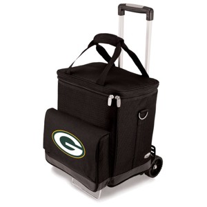 NFL Green Bay Packers Cellar Six Bottle Wine Carrier and Cooler Tote with Trolley - 1 of 4