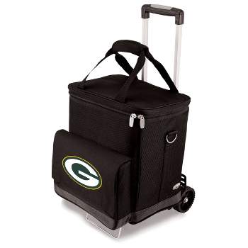 NFL Green Bay Packers Cellar Six Bottle Wine Carrier and Cooler Tote with Trolley