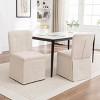 Set of 2 Linen Dining Chairs, Modern Upholstered Fabric Side Chairs with Iron Frame, Armless Kitchen Chairs for Dining Room or Living Room-Koiai - 2 of 4