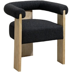 Meridian Furniture,Barrel Boucle Fabric Dining Chair - 1 of 4
