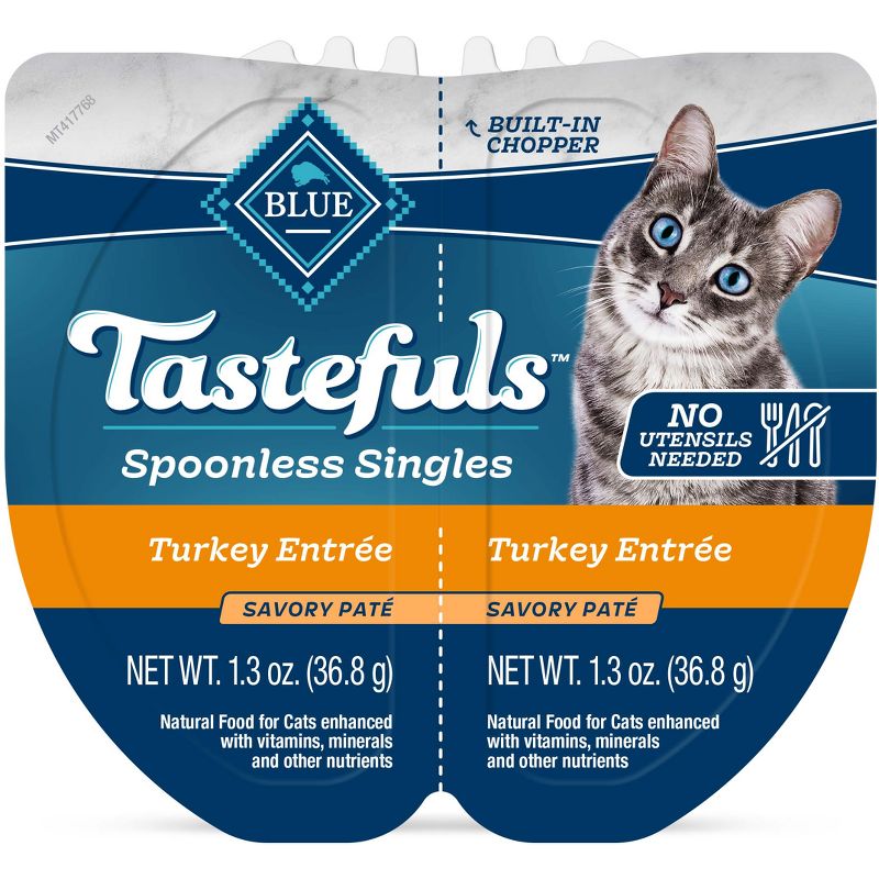 Blue Buffalo Tastefuls Spoonless Singles Turkey Entree Pate Adult Dry Cat Food - 2.6oz, 1 of 5